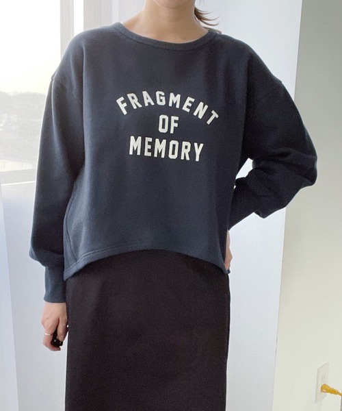 mysty woman（ミスティウーマン）の「アーチカレッジロゴスウェット 267457（スウェット・レディース・オフホワイト/杢グレー/ネイビー/ピンク・FREE）」の3枚目の写真