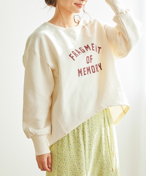 mysty woman（ミスティウーマン）の「アーチカレッジロゴスウェット 267457（スウェット・レディース・オフホワイト/杢グレー/ネイビー/ピンク・FREE）」の2枚目の写真