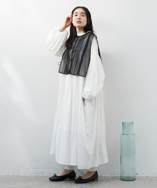 Libra Cue（リブラ キュー）の「ドビーストライプチャーチドレス（ワンピース・レディース・アイボリー/レッド/ブラック・FREE）」の5枚目の写真