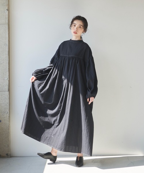 Libra Cue（リブラ キュー）の「ドビーストライプチャーチドレス（ワンピース・レディース・アイボリー/レッド/ブラック・FREE）」の19枚目の写真