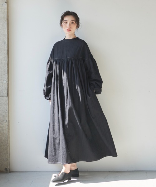 Libra Cue（リブラ キュー）の「ドビーストライプチャーチドレス（ワンピース・レディース・アイボリー/レッド/ブラック・FREE）」の21枚目の写真