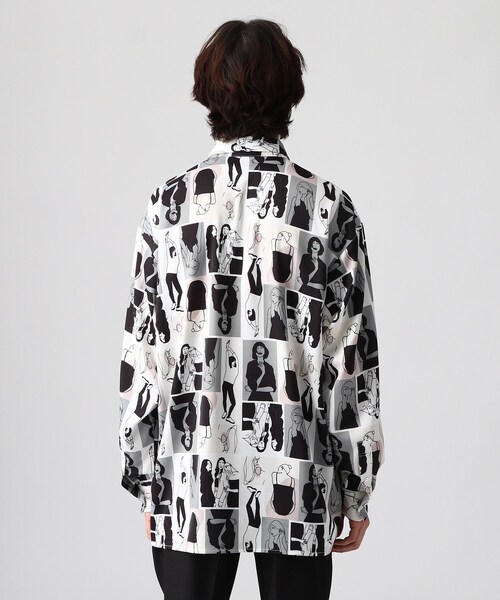 tk.TAKEO KIKUCHI(ティーケータケオキクチ)の「◆ポートレートピクチャーシャツ(ユニセックスアイテム)(シャツ/ブラウス・メンズ・ホワイト系4/ブラック系3・02/03/66)」の9枚目の写真