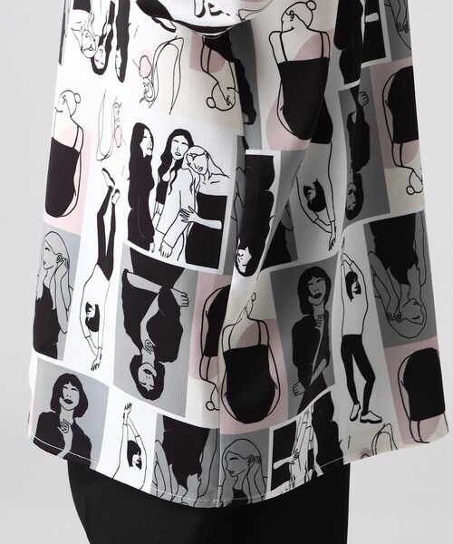 tk.TAKEO KIKUCHI(ティーケータケオキクチ)の「◆ポートレートピクチャーシャツ(ユニセックスアイテム)(シャツ/ブラウス・メンズ・ホワイト系4/ブラック系3・02/03/66)」の8枚目の写真