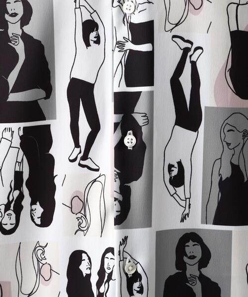 tk.TAKEO KIKUCHI(ティーケータケオキクチ)の「◆ポートレートピクチャーシャツ(ユニセックスアイテム)(シャツ/ブラウス・メンズ・ホワイト系4/ブラック系3・02/03/66)」の12枚目の写真