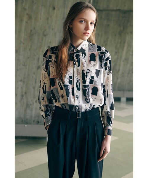 tk.TAKEO KIKUCHI(ティーケータケオキクチ)の「◆ポートレートピクチャーシャツ(ユニセックスアイテム)(シャツ/ブラウス・メンズ・ホワイト系4/ブラック系3・02/03/66)」の14枚目の写真