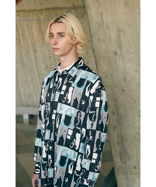 tk.TAKEO KIKUCHI(ティーケータケオキクチ)の「◆ポートレートピクチャーシャツ(ユニセックスアイテム)(シャツ/ブラウス・メンズ・ホワイト系4/ブラック系3・02/03/66)」の17枚目の写真