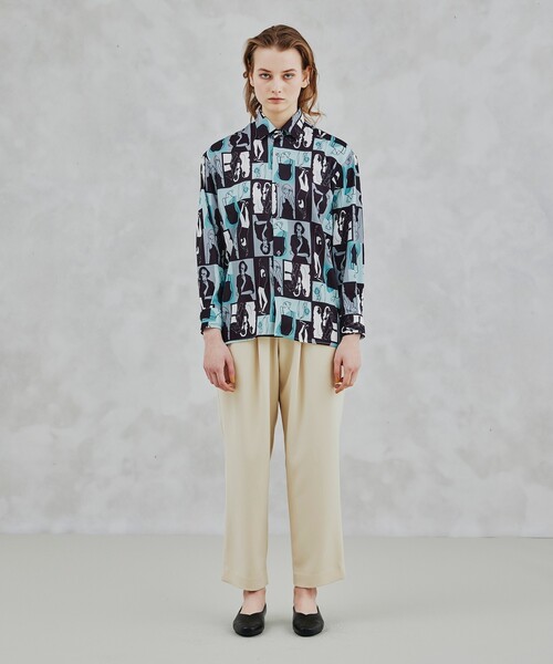 tk.TAKEO KIKUCHI(ティーケータケオキクチ)の「◆ポートレートピクチャーシャツ(ユニセックスアイテム)(シャツ/ブラウス・メンズ・ホワイト系4/ブラック系3・02/03/66)」の20枚目の写真