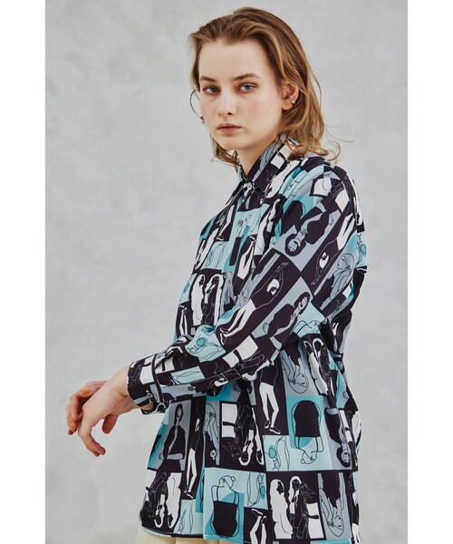 tk.TAKEO KIKUCHI(ティーケータケオキクチ)の「◆ポートレートピクチャーシャツ(ユニセックスアイテム)(シャツ/ブラウス・メンズ・ホワイト系4/ブラック系3・02/03/66)」の22枚目の写真