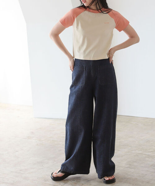 BeAMS DOT（ビームスドット）の「【WEB限定】BeAMS DOT / JUICED刺繍 ミニTシャツ（Tシャツ/カットソー・レディース・ネイビー/ピンク系その他2・ONE SIZE）」の6枚目の写真