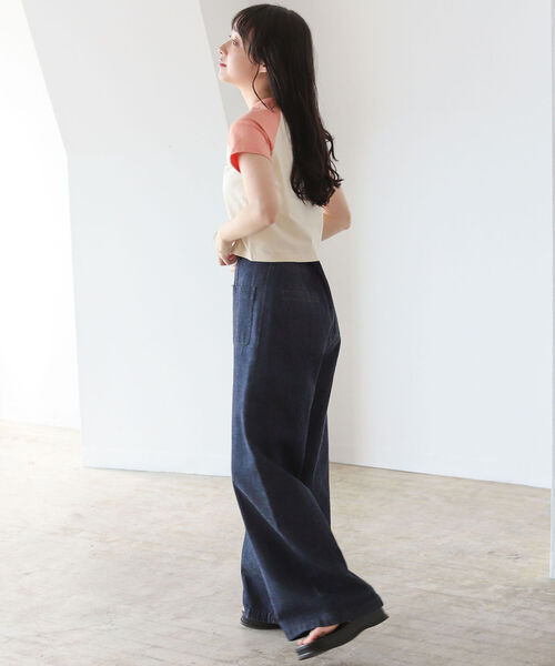 BeAMS DOT（ビームスドット）の「【WEB限定】BeAMS DOT / JUICED刺繍 ミニTシャツ（Tシャツ/カットソー・レディース・ネイビー/ピンク系その他2・ONE SIZE）」の7枚目の写真