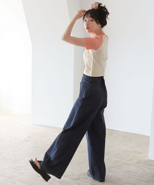 BeAMS DOT（ビームスドット）の「【WEB限定】BeAMS DOT / JUICED刺繍 ミニTシャツ（Tシャツ/カットソー・レディース・ネイビー/ピンク系その他2・ONE SIZE）」の13枚目の写真