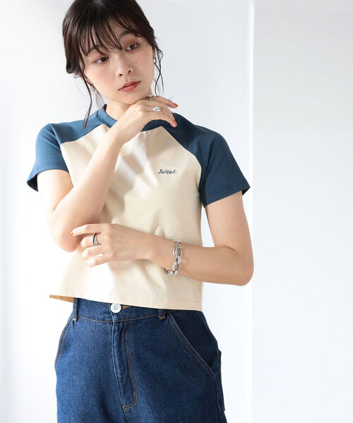 BeAMS DOT（ビームスドット）の「【WEB限定】BeAMS DOT / JUICED刺繍 ミニTシャツ（Tシャツ/カットソー・レディース・ネイビー/ピンク系その他2・ONE SIZE）」の14枚目の写真