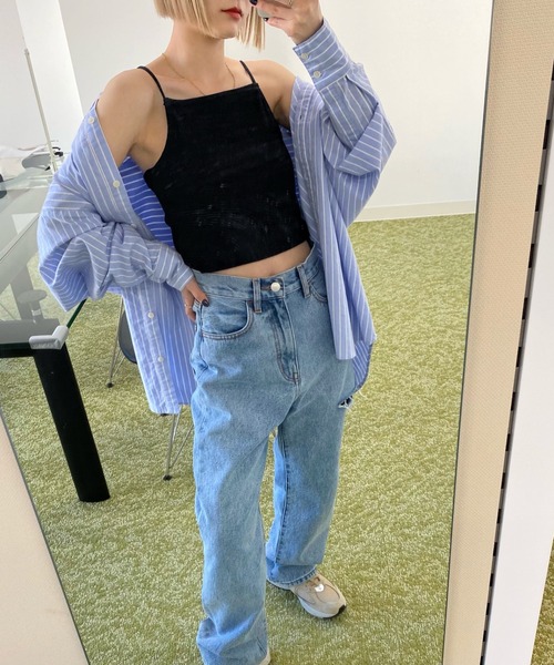 WHO'S WHO gallery(フーズフーギャラリー)の「リブキャミ(キャミソール・レディース・ホワイト/アッシュグレー/キャメル/ブラック/トップグレー/ネイビー/ホワイト系1/ブラック系1・FREE)」の10枚目の写真