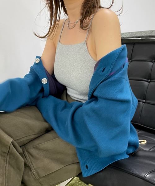 WHO'S WHO gallery(フーズフーギャラリー)の「リブキャミ(キャミソール・レディース・ホワイト/アッシュグレー/キャメル/ブラック/トップグレー/ネイビー/ホワイト系1/ブラック系1・FREE)」の15枚目の写真