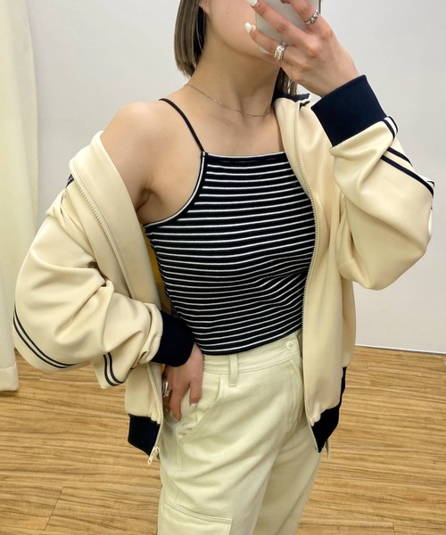 WHO'S WHO gallery(フーズフーギャラリー)の「リブキャミ(キャミソール・レディース・ホワイト/アッシュグレー/キャメル/ブラック/トップグレー/ネイビー/ホワイト系1/ブラック系1・FREE)」の14枚目の写真