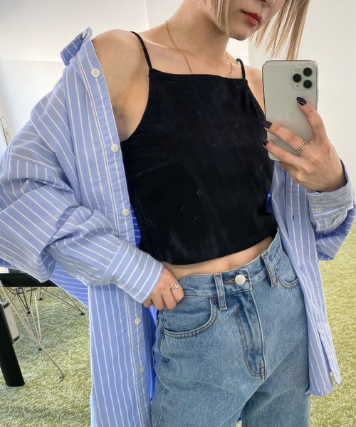 WHO'S WHO gallery(フーズフーギャラリー)の「リブキャミ(キャミソール・レディース・ホワイト/アッシュグレー/キャメル/ブラック/トップグレー/ネイビー/ホワイト系1/ブラック系1・FREE)」の19枚目の写真