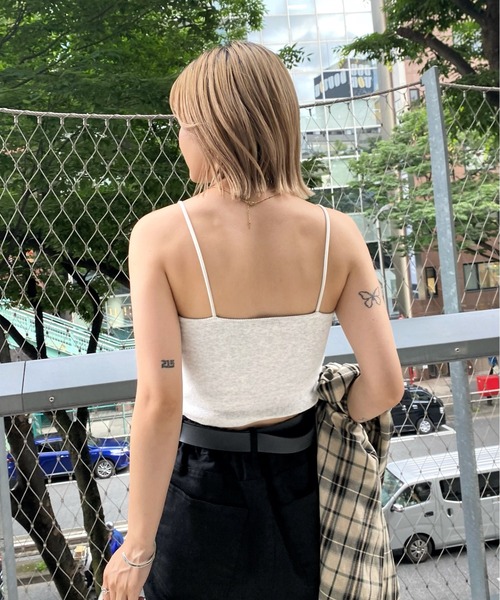 WHO'S WHO gallery(フーズフーギャラリー)の「リブキャミ(キャミソール・レディース・ホワイト/アッシュグレー/キャメル/ブラック/トップグレー/ネイビー/ホワイト系1/ブラック系1・FREE)」の20枚目の写真