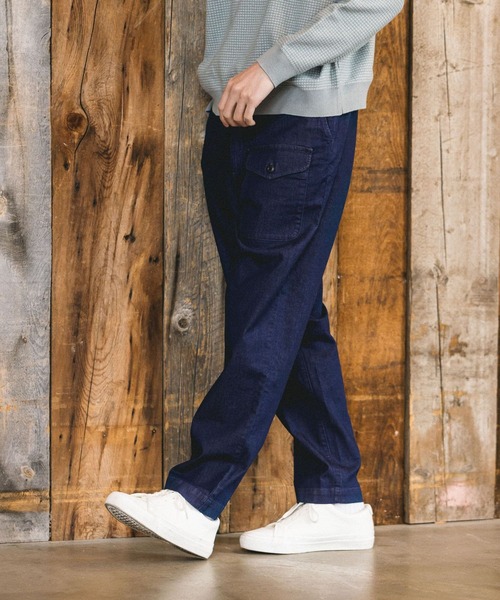 GLOBAL WORK（グローバルワーク）の「KATOデザイン リラックスイージーパンツ/263055（デニムパンツ・メンズ・スカイブルー/ネイビー/ホワイト系その他2・MEDIUM/LARGE）」の3枚目の写真