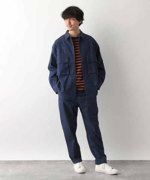 GLOBAL WORK（グローバルワーク）の「KATOデザイン リラックスイージーパンツ/263055（デニムパンツ・メンズ・スカイブルー/ネイビー/ホワイト系その他2・MEDIUM/LARGE）」の4枚目の写真