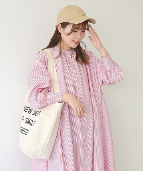 sango(sango)の「先染めストライプギャザーワンピース(ワンピース・レディース・ライトブルー/ネイビー/レッド・FREE)」の12枚目の写真