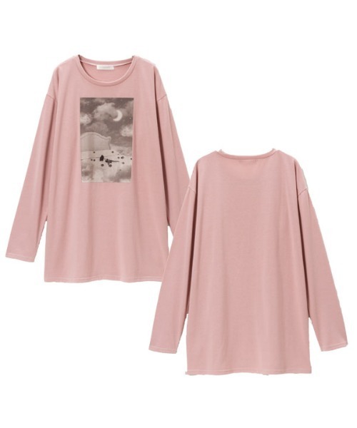 VALLAD 天使プリント 長袖カットソー VALLAD 天使プリント M ホワイト