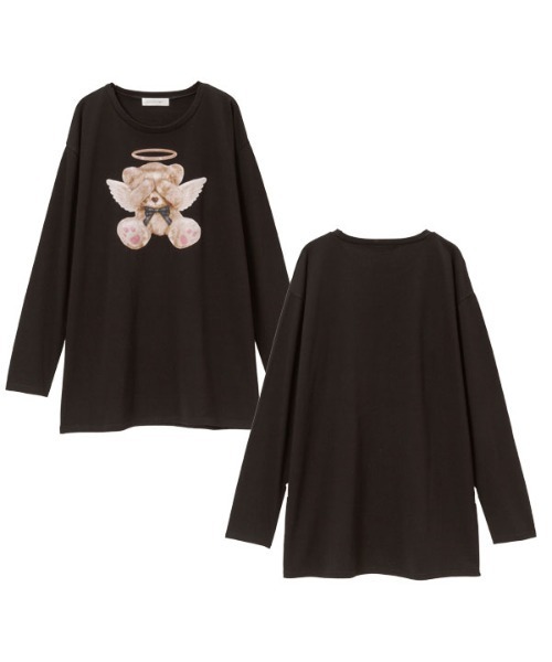 DearMyLove（ディアマイラブ）の「選べるプリント柄ロンT（Tシャツ/カットソー・レディース・ブルー系その他/スモークピンク/グレー×ピンク/ブラック×ブラック/ホワイト/ホワイト系その他3/ブラック系その他2/ホワイト系その他2/ピンク系その他/ブラック系その他/ブラック/ブルー/ピンク系その他2/ホワイト系その他4・FREE）」の6枚目の写真