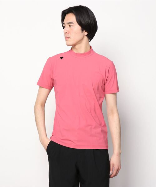 デサントゴルフ トップス ゴルフウェア Golf メンズ ナイロンベアモックネック半袖ゴルフシャツ Tシャツ