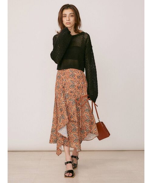 EVRIS（エヴリス）の「シアークロシェレースアップニットトップス（ニット/セーター・レディース・ホワイト/ブラック/グリーン・FREE）」の10枚目の写真