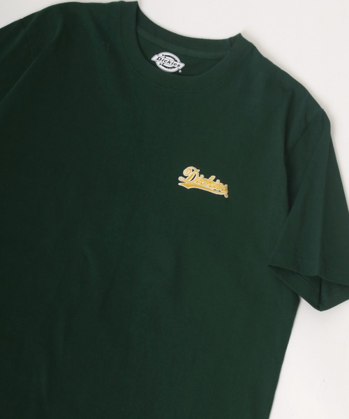 Dickies(ディッキーズ)の「Dickies/ディッキーズ オーバーサイズ カレッジ ミニロゴワッペン ワンポイント刺繍 半袖Tシャツ/レディース メンズ(Tシャツ/カットソー・メンズ・ホワイト/ブラック/ダークグリーン/サックスブルー/オートミール/スミクロ・M/L/XL)」の5枚目の写真