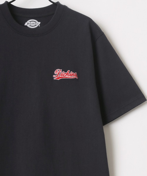 Dickies(ディッキーズ)の「Dickies/ディッキーズ オーバーサイズ カレッジ ミニロゴワッペン ワンポイント刺繍 半袖Tシャツ/レディース メンズ(Tシャツ/カットソー・メンズ・ホワイト/ブラック/ダークグリーン/サックスブルー/オートミール/スミクロ・M/L/XL)」の9枚目の写真
