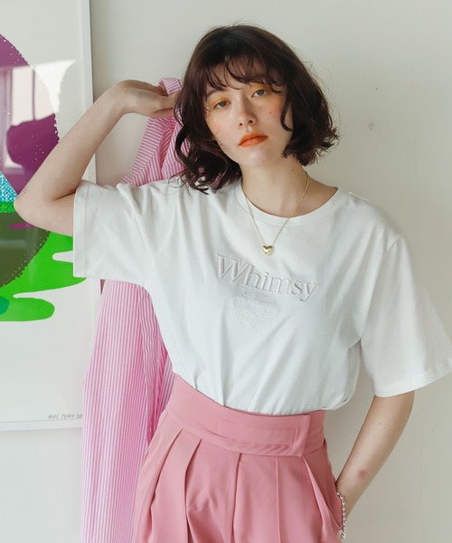 Birthday room（バースデイルーム）の「刺繍ロゴTシャツ（Tシャツ/カットソー・レディース・ホワイト/ピンク/ブルー・FREE）」の5枚目の写真