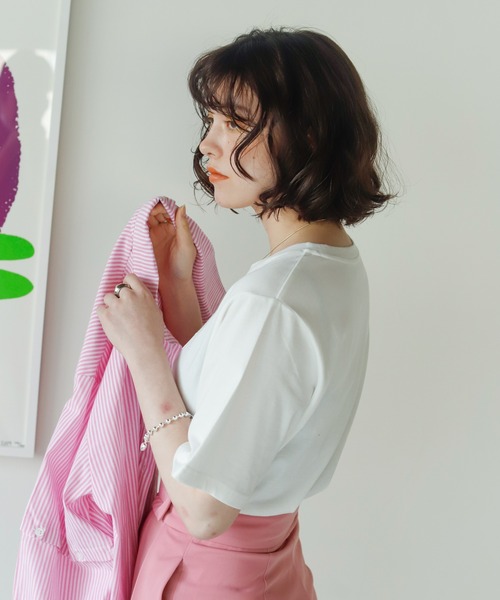 Birthday room（バースデイルーム）の「刺繍ロゴTシャツ（Tシャツ/カットソー・レディース・ホワイト/ピンク/ブルー・FREE）」の6枚目の写真