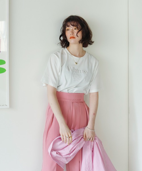 Birthday room（バースデイルーム）の「刺繍ロゴTシャツ（Tシャツ/カットソー・レディース・ホワイト/ピンク/ブルー・FREE）」の7枚目の写真