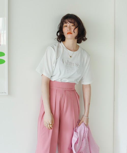 Birthday room（バースデイルーム）の「刺繍ロゴTシャツ（Tシャツ/カットソー・レディース・ホワイト/ピンク/ブルー・FREE）」の8枚目の写真