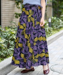 Shanti Shanti アフリカンプリントラップスカート【WEB限定】