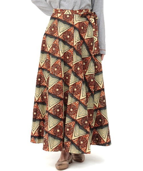 チチカカ（チチカカ）の「Shanti Shanti アフリカンプリントラップスカート【WEB限定】（スカート・レディース・ターコイズブルー/レッド/パープル・FREE）」の11枚目の写真