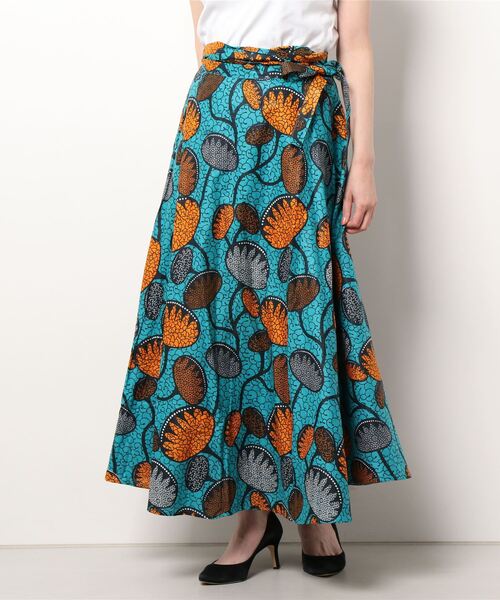 チチカカ（チチカカ）の「Shanti Shanti アフリカンプリントラップスカート【WEB限定】（スカート・レディース・ターコイズブルー/レッド/パープル・FREE）」の22枚目の写真