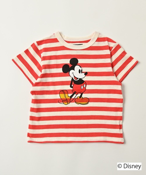 Disney（ディズニー）の「【Disney】ミッキーマウス/半袖Ｔシャツ（80～150cm）（Tシャツ/カットソー・キッズ・オレンジ/グリーン/オフホワイト/レッド・120/130/140/150/90/100/110/80/95）」の4枚目の写真