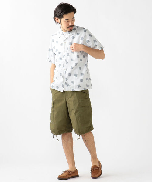 BEAMS PLUS（ビームスプラス）の「BEAMS PLUS / リネン プリント ショートスリーブ イタリアンカラー シャツ（シャツ/ブラウス・メンズ・グレー/オレンジ・LARGE/X-LARGE/SMALL/MEDIUM）」の17枚目の写真