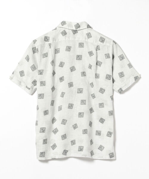 BEAMS PLUS（ビームスプラス）の「BEAMS PLUS / リネン プリント ショートスリーブ イタリアンカラー シャツ（シャツ/ブラウス・メンズ・グレー/オレンジ・LARGE/X-LARGE/SMALL/MEDIUM）」の8枚目の写真