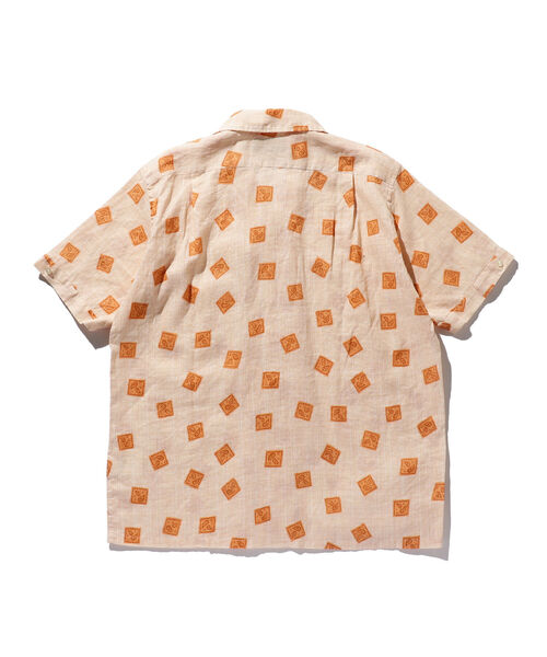 BEAMS PLUS（ビームスプラス）の「BEAMS PLUS / リネン プリント ショートスリーブ イタリアンカラー シャツ（シャツ/ブラウス・メンズ・グレー/オレンジ・LARGE/X-LARGE/SMALL/MEDIUM）」の13枚目の写真