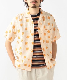 BEAMS PLUS | BEAMS PLUS / リネン プリント ショートスリーブ イタリアンカラー シャツ(シャツ/ブラウス)