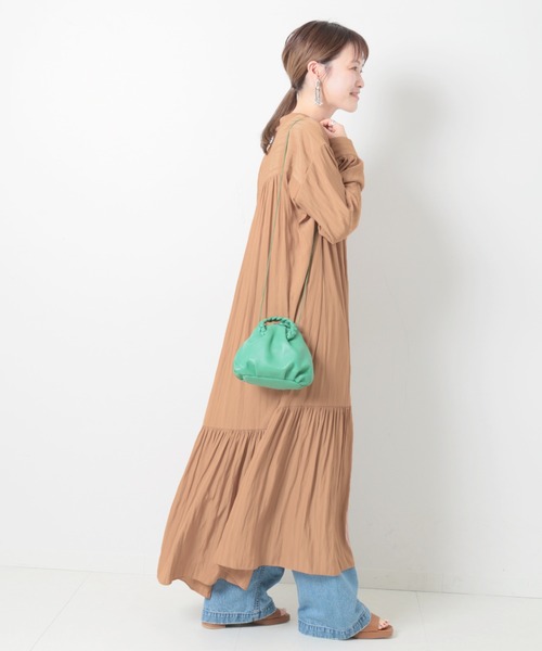レサージュ タグ付き　デシンマキシティアードワンピース　グリーン journal standard L'essage（ジャーナルスタンダードレサージュ