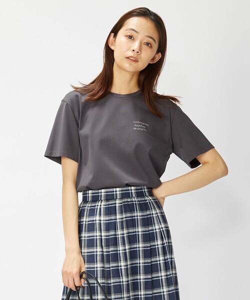 J.PRESS(ジェイプレス)の「プリント ロゴ Tシャツ(Tシャツ/カットソー・レディース・ピンク系/ネイビー系1/ホワイト系/グレー系/ライトグリーン系・T15/T13)」の3枚目の写真