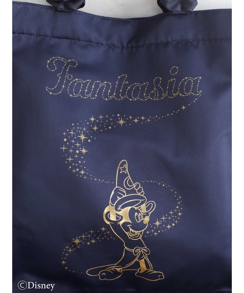 Maison de FLEUR(メゾンドフルール)の「FANTASIA Mickey/サテンスクエアバッグ(トートバッグ・レディース・ネイビー・FREE)」の2枚目の写真
