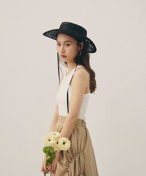 RANDEBOO（ランデブー）の「Cotton halter neck（タンクトップ・レディース・ホワイト/ブラック・FREE）」の18枚目の写真