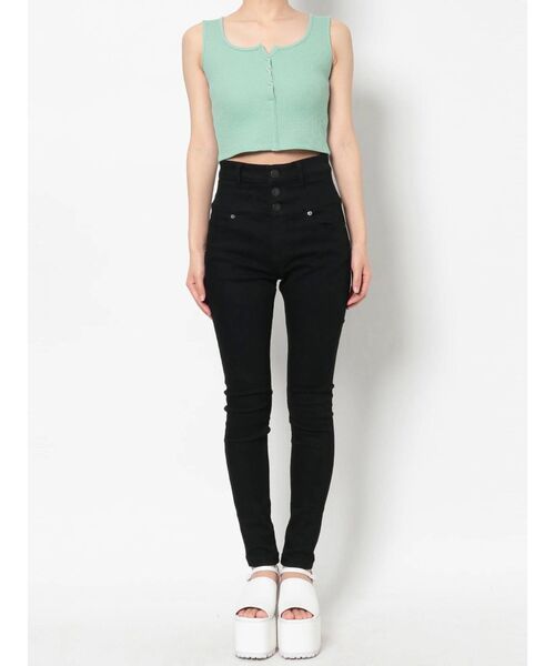 EMODA（エモダ）の「フロントボタンフィットタンクトップ（タンクトップ・レディース・ホワイト/グレー/ブラック/ブルー・FREE）」の13枚目の写真