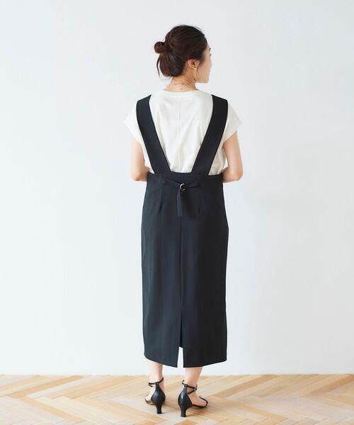 le.coeur blanc（ルクールブラン）の「ツイルストレッチ2WAYジャンパースカート（ジャンパースカート・レディース・モカ/ブラック・36/38）」の10枚目の写真