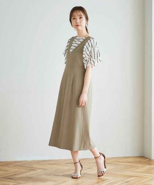 le.coeur blanc（ルクールブラン）の「ツイルストレッチ2WAYジャンパースカート（ジャンパースカート・レディース・モカ/ブラック・36/38）」の14枚目の写真