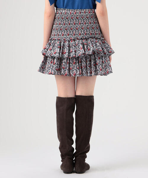 イザベルマラン　XS コットン100% 結び目デザインミニスカート SALE】Floral Pattern Jacquard Voluminous Skirt
